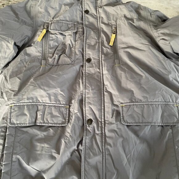 Lands End Kids Down Feather Jacket Size XL 18-20 Gray Faux Fur Hood Insulated - Picture 8 of 16